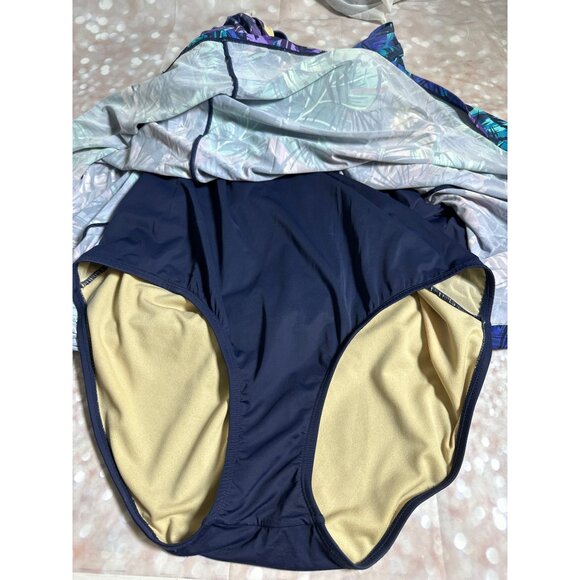 Swim365 Womens size 24 Tropical Leaf Print One-Piece Swimsuit Tummy Control - Picture 7 of 7